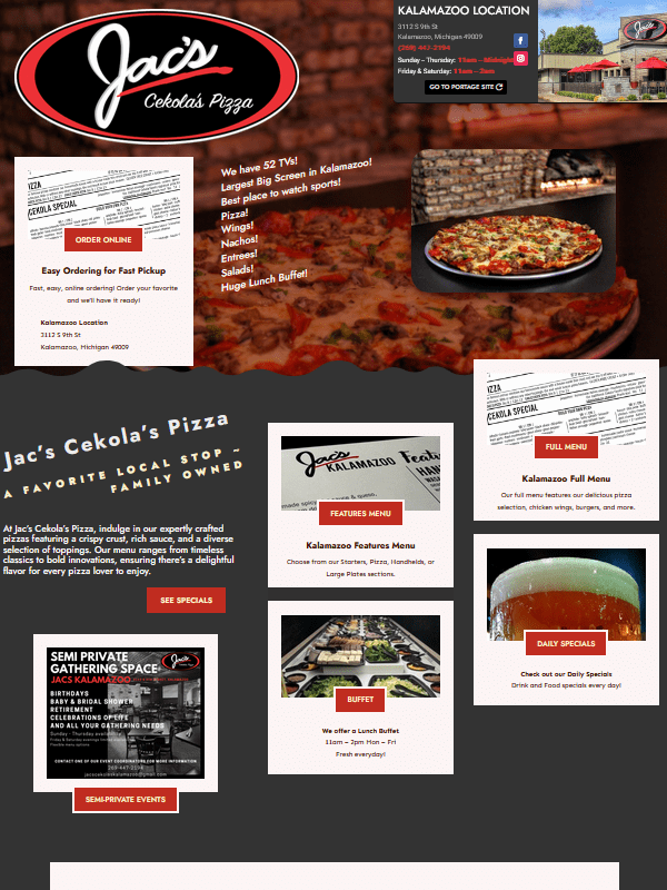WCUPortfolio JacsCekolasPizza.com